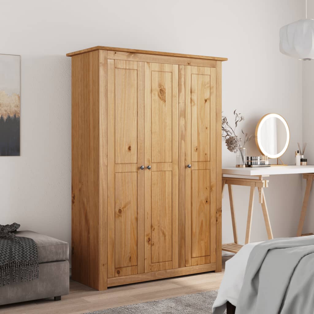 8719883682303_m_en_hd_1 vidaXL 3-Door Wardrobe 118x50x171.5 cm Pine Panama Range - Image 1