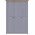 vidaXL 3-Door Wardrobe Grey 118x50x171.5 cm Pine Panama Range - Image 5