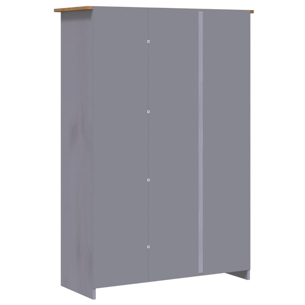8719883682310_g_en_hd_5 vidaXL 3-Door Wardrobe Grey 118x50x171.5 cm Pine Panama Range - Image 8