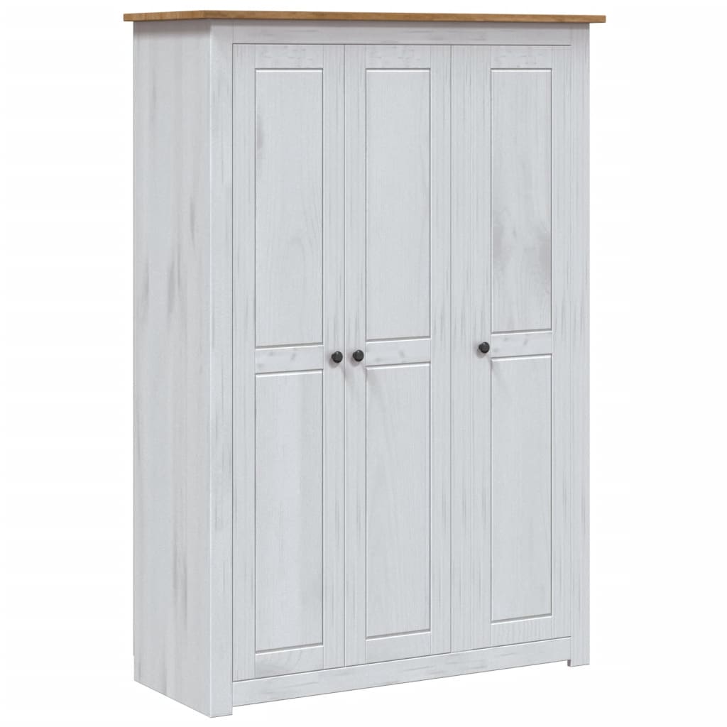8719883682327_a_en_hd_1 vidaXL 3-Door Wardrobe White 118x50x171.5 cm Pine Panama Range - Image 2