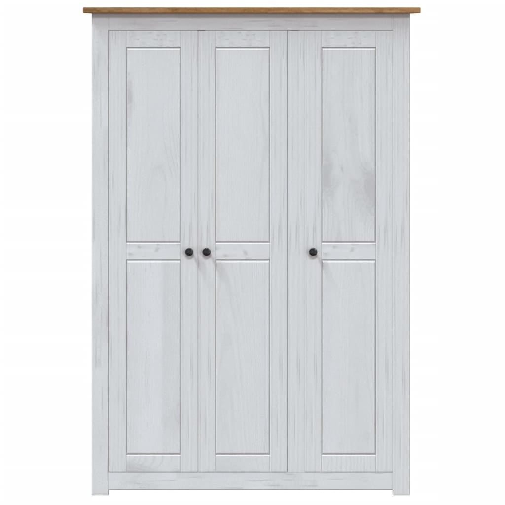 8719883682327_g_en_hd_2 vidaXL 3-Door Wardrobe White 118x50x171.5 cm Pine Panama Range - Image 5
