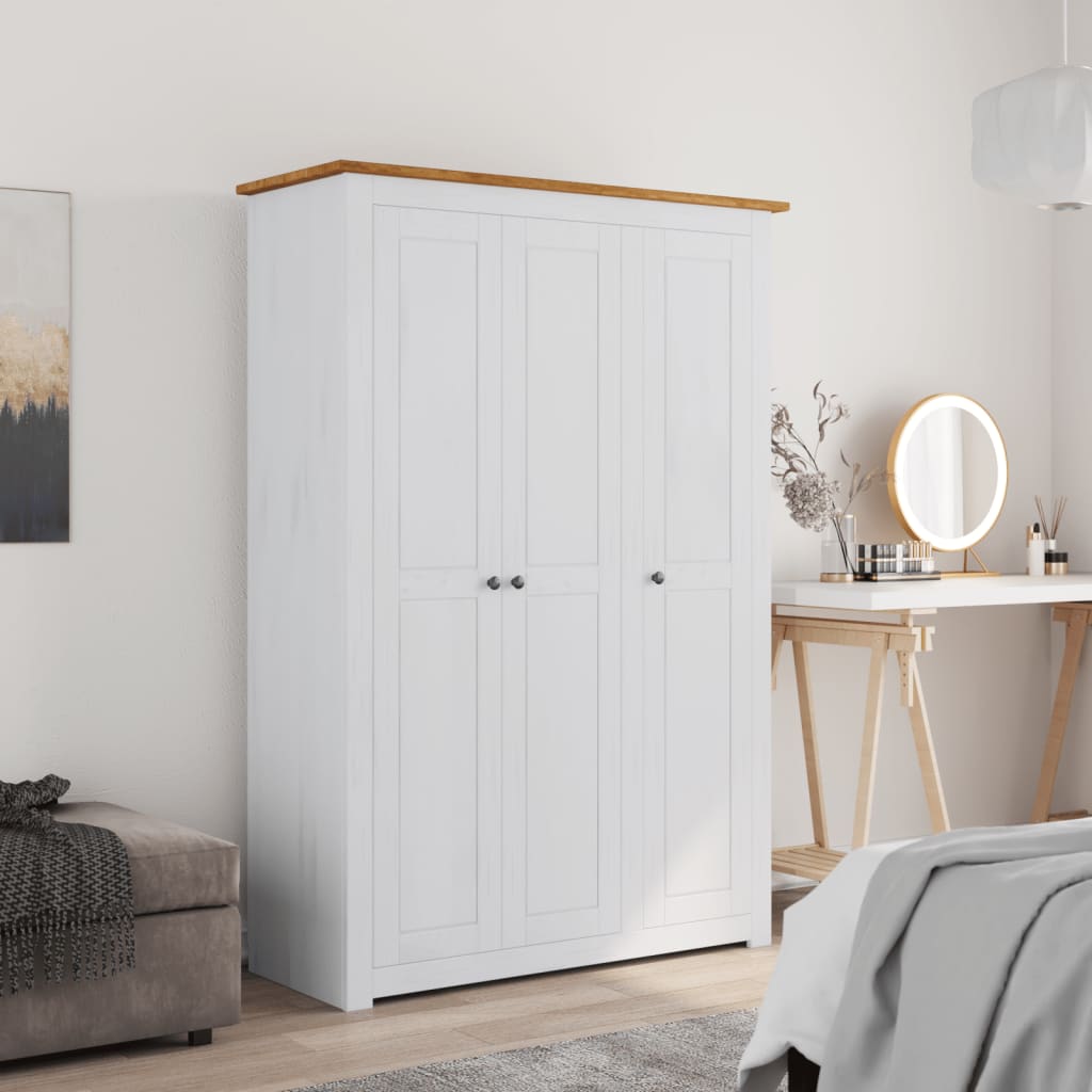8719883682327_m_en_hd_1 vidaXL 3-Door Wardrobe White 118x50x171.5 cm Pine Panama Range - Image 1