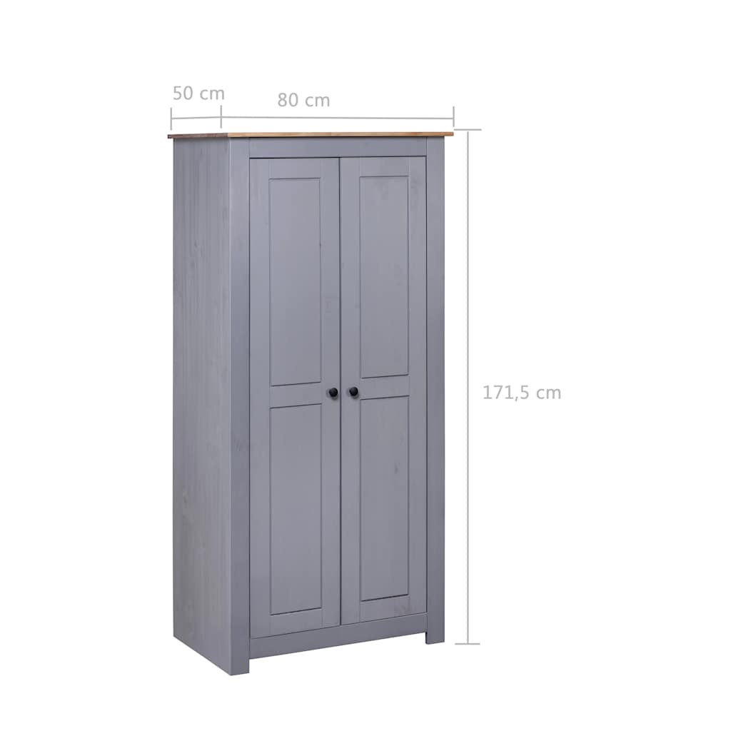 8719883682341_g_en_hd_5 vidaXL Wardrobe Grey 80x50x171.5 cm Solid Pine Panama Range - Image 7