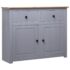vidaXL Sideboard Grey 93x40x80 cm Solid Pinewood Panama Range