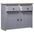 vidaXL Sideboard Grey 93x40x80 cm Solid Pinewood Panama Range - Image 4