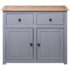 vidaXL Sideboard Grey 93x40x80 cm Solid Pinewood Panama Range - Image 6
