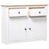 vidaXL Sideboard White 93x40x80 cm Solid Pinewood Panama Range - Image 4