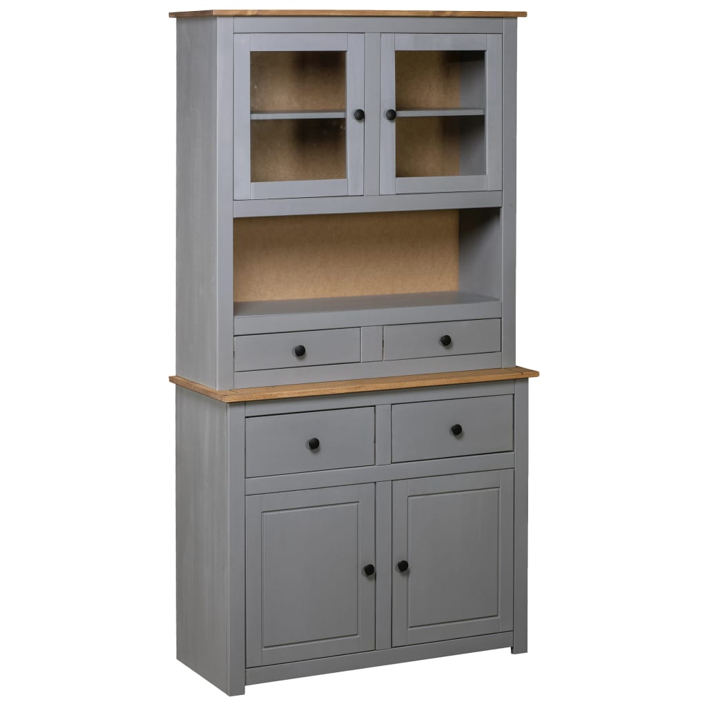 8719883682709_a_en_hd_1 vidaXL Highboard Grey 93x40.5x180 cm Solid Pine Panama Range - Image 1