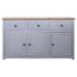 vidaXL Sideboard Grey 135x40x80 cm Solid Pinewood Panama Range - Image 2