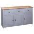 vidaXL Sideboard Grey 135x40x80 cm Solid Pinewood Panama Range - Image 6