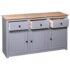 vidaXL Sideboard Grey 135x40x80 cm Solid Pinewood Panama Range - Image 8