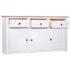 vidaXL Sideboard White 135x40x80 cm Solid Pinewood Panama Range - Image 4