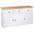 vidaXL Sideboard White 135x40x80 cm Solid Pinewood Panama Range - Image 6