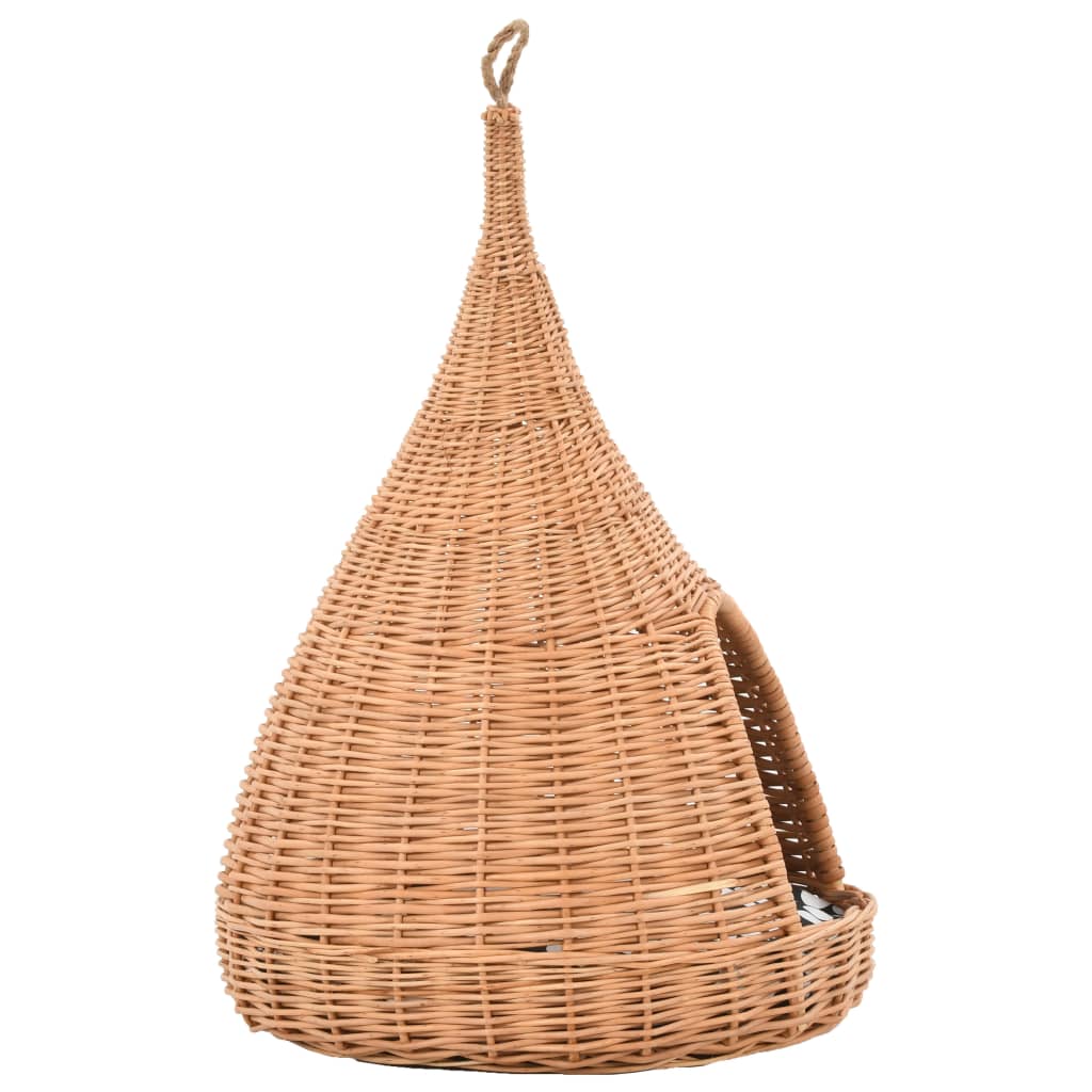 8719883682815_g_en_hd_2 vidaXL Cat House with Cushion 40x60 cm Natural Willow Teepee - Image 4