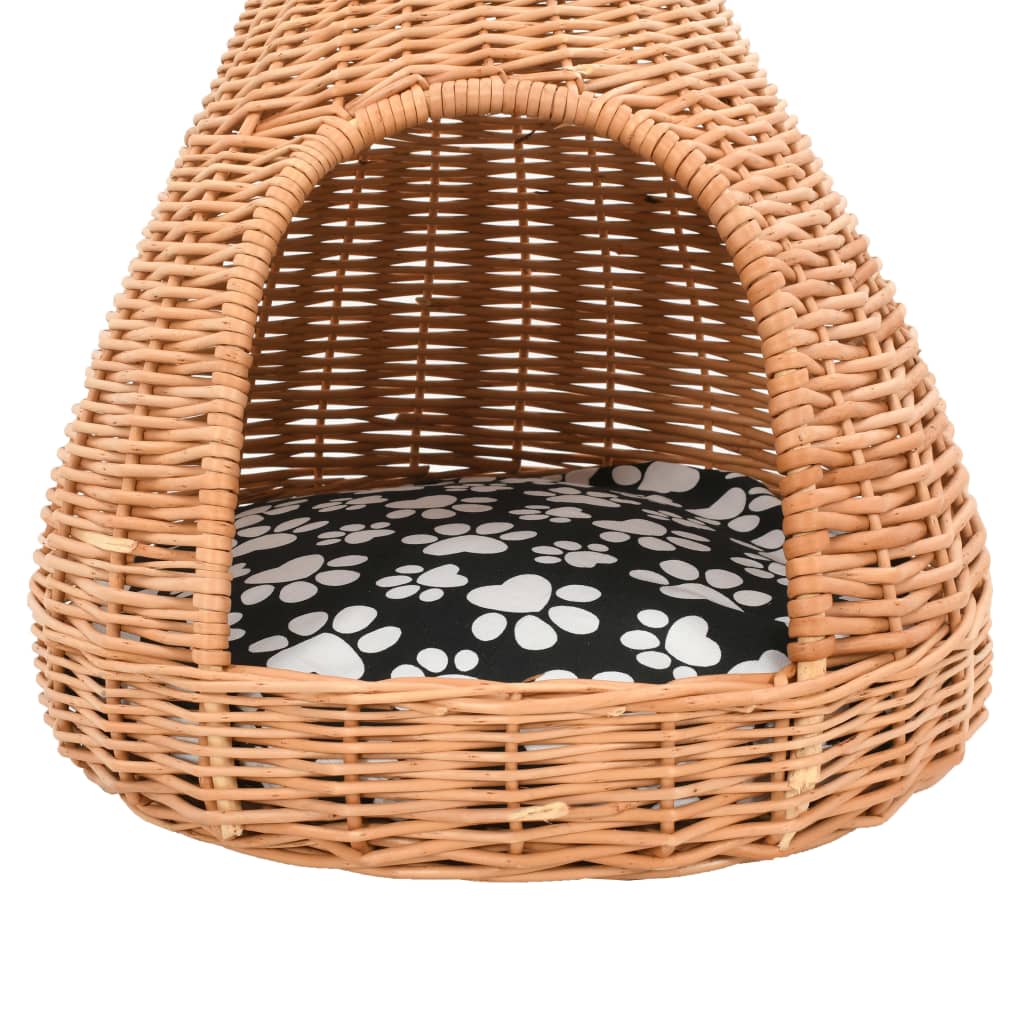 8719883682815_g_en_hd_5 vidaXL Cat House with Cushion 40x60 cm Natural Willow Teepee - Image 7