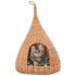 vidaXL Cat House with Cushion 40x60 cm Natural Willow Teepee