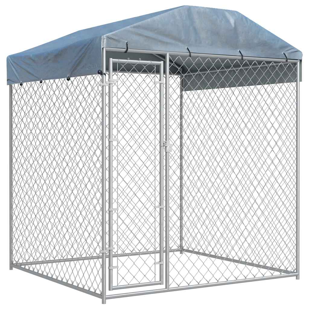 8719883682921_a_en_hd_1 vidaXL Outdoor Dog Kennel with Canopy Top 193x193x225 cm - Image 1