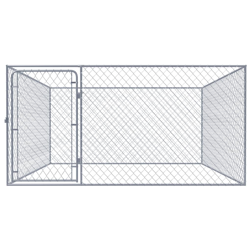 8719883682976_g_en_hd_1 vidaXL Outdoor Dog Kennel Galvanised Steel 2x2x1 m - Image 2