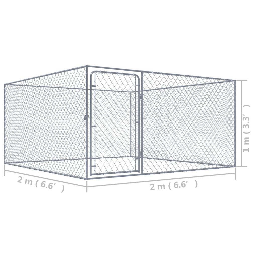 8719883682976_g_en_hd_4 vidaXL Outdoor Dog Kennel Galvanised Steel 2x2x1 m - Image 5