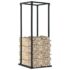 vidaXL Firewood Rack with Base Black 37x37x113 cm Steel - Image 2