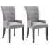 vidaXL Dining Chairs with Armrests 2 pcs Light Grey Fabric - Image 2