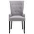vidaXL Dining Chairs with Armrests 2 pcs Light Grey Fabric - Image 3