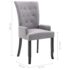 vidaXL Dining Chairs with Armrests 2 pcs Light Grey Fabric - Image 8