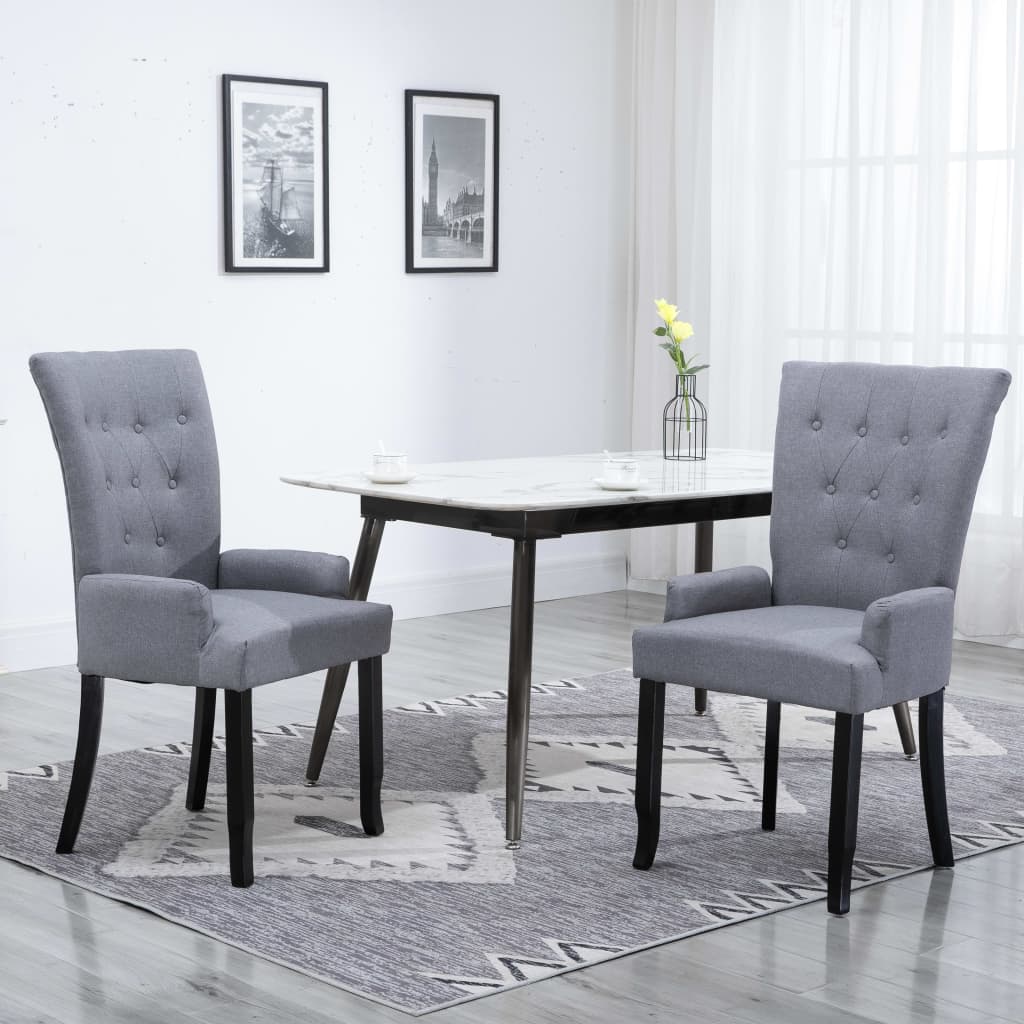 8719883683515_m_en_hd_1 vidaXL Dining Chairs with Armrests 2 pcs Light Grey Fabric - Image 1