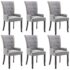 vidaXL Dining Chairs with Armrests 6 pcs Light Grey Fabric - Image 2