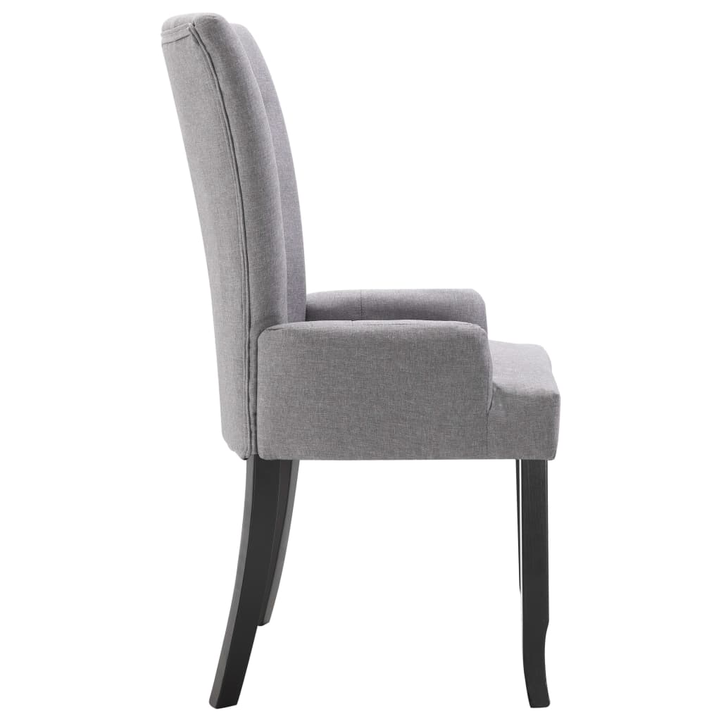 8719883683539_g_en_hd_2 vidaXL Dining Chairs with Armrests 6 pcs Light Grey Fabric - Image 4