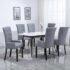 vidaXL Dining Chairs with Armrests 6 pcs Light Grey Fabric