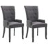 vidaXL Dining Chairs with Armrests 2 pcs Dark Grey Fabric - Image 2