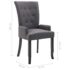 vidaXL Dining Chairs with Armrests 2 pcs Dark Grey Fabric - Image 8