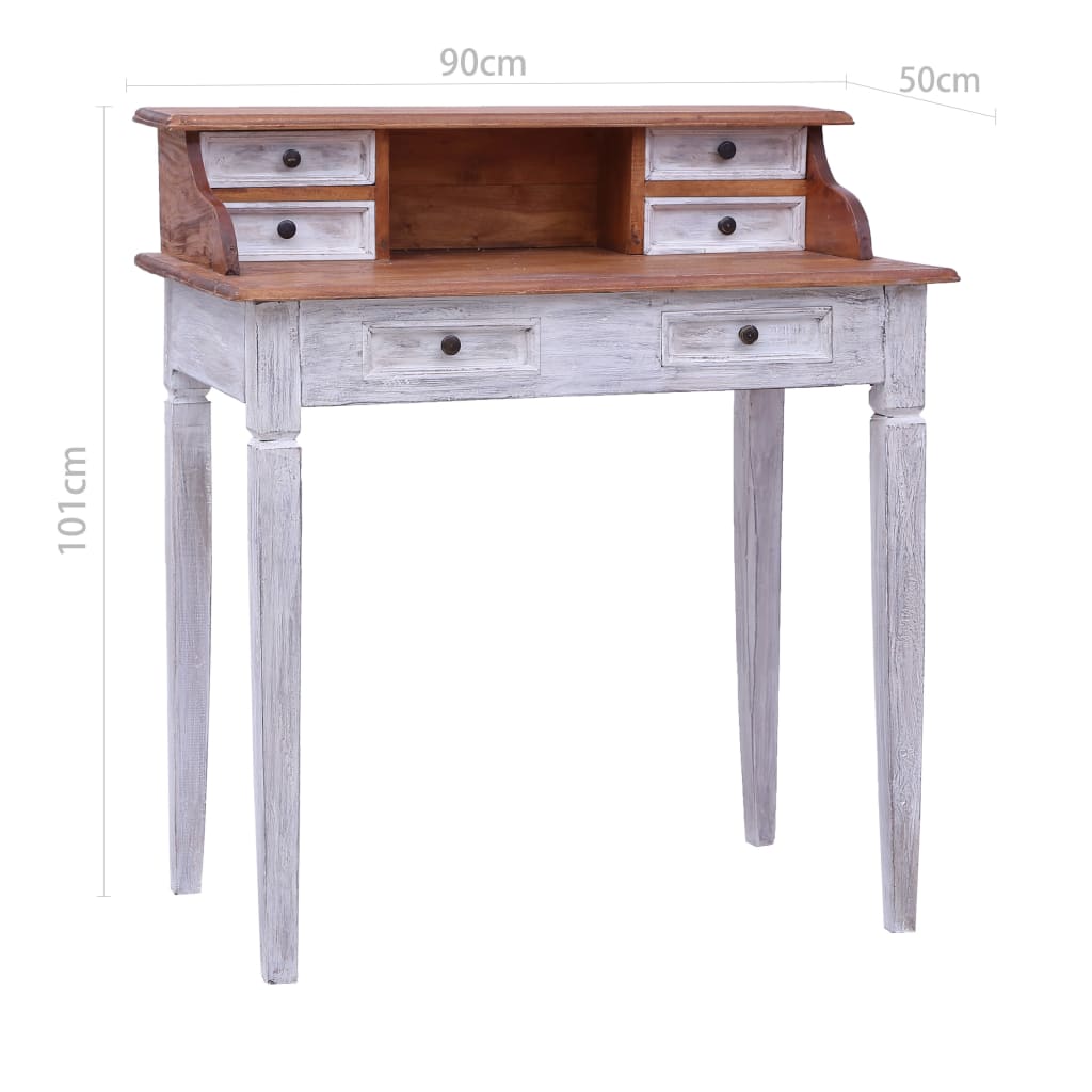 8719883684017_g_en_hd_7 vidaXL Writing Desk with Drawers 90x50x101 cm Solid Mahogany Wood - Image 9