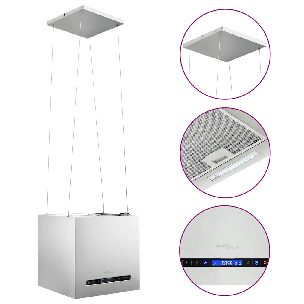 8719883684659_a_en_hd_1 vidaXL Hanging Island Range Hood Touch Sensor LCD 37 cm Stainless Steel - Image 2