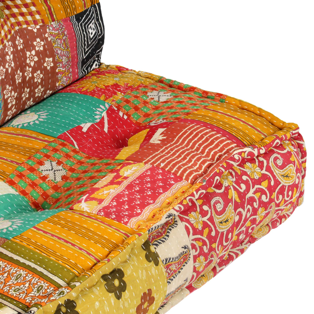 8719883687155_g_en_hd_5 vidaXL Pouffe 100x100x20 cm Patchwork Fabric - Image 6