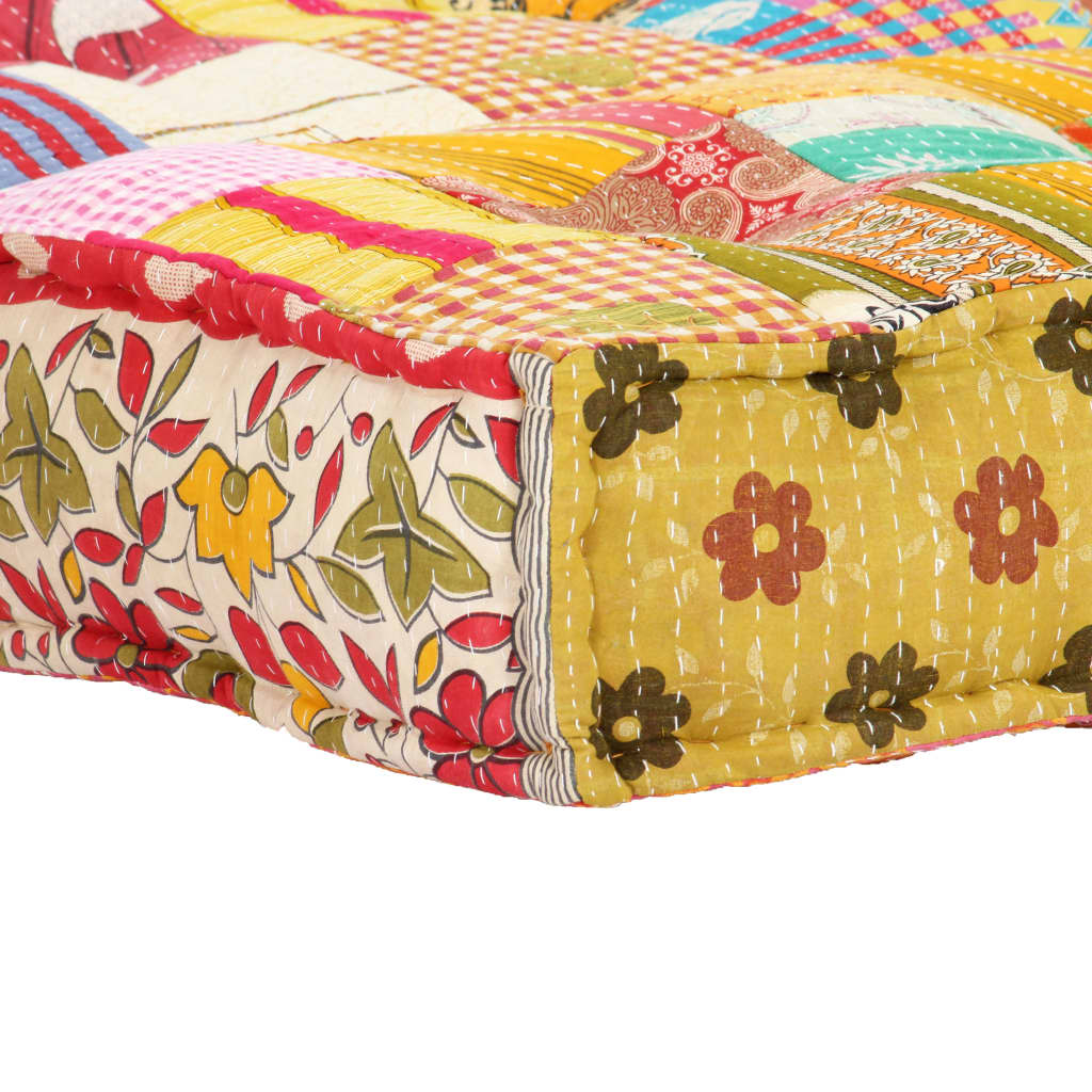 8719883687155_g_en_hd_6 vidaXL Pouffe 100x100x20 cm Patchwork Fabric - Image 7