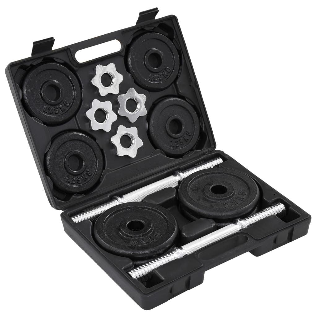8719883687971_g_en_hd_1 vidaXL 15 Piece Dumbbell set 20 kg Cast Iron - Image 2
