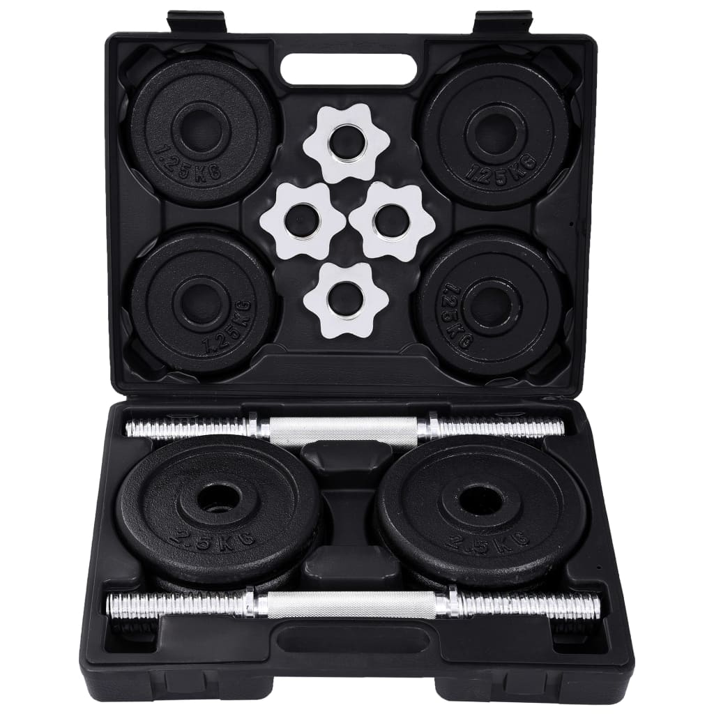 8719883687971_g_en_hd_2 vidaXL 15 Piece Dumbbell set 20 kg Cast Iron - Image 3
