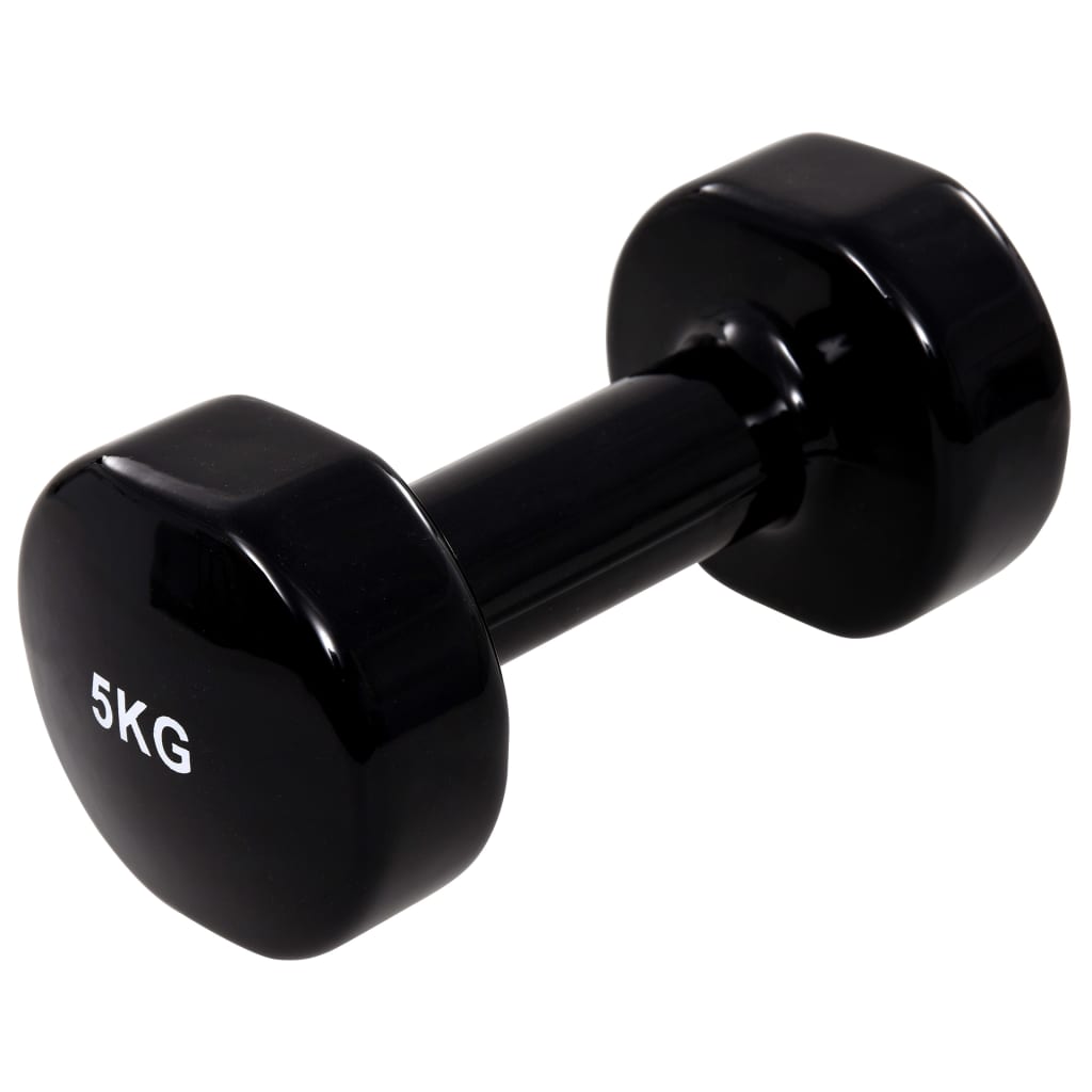 8719883688015_g_en_hd_1 vidaXL Dumbbell 2 pcs 2x5 kg Cast Iron Black - Image 2
