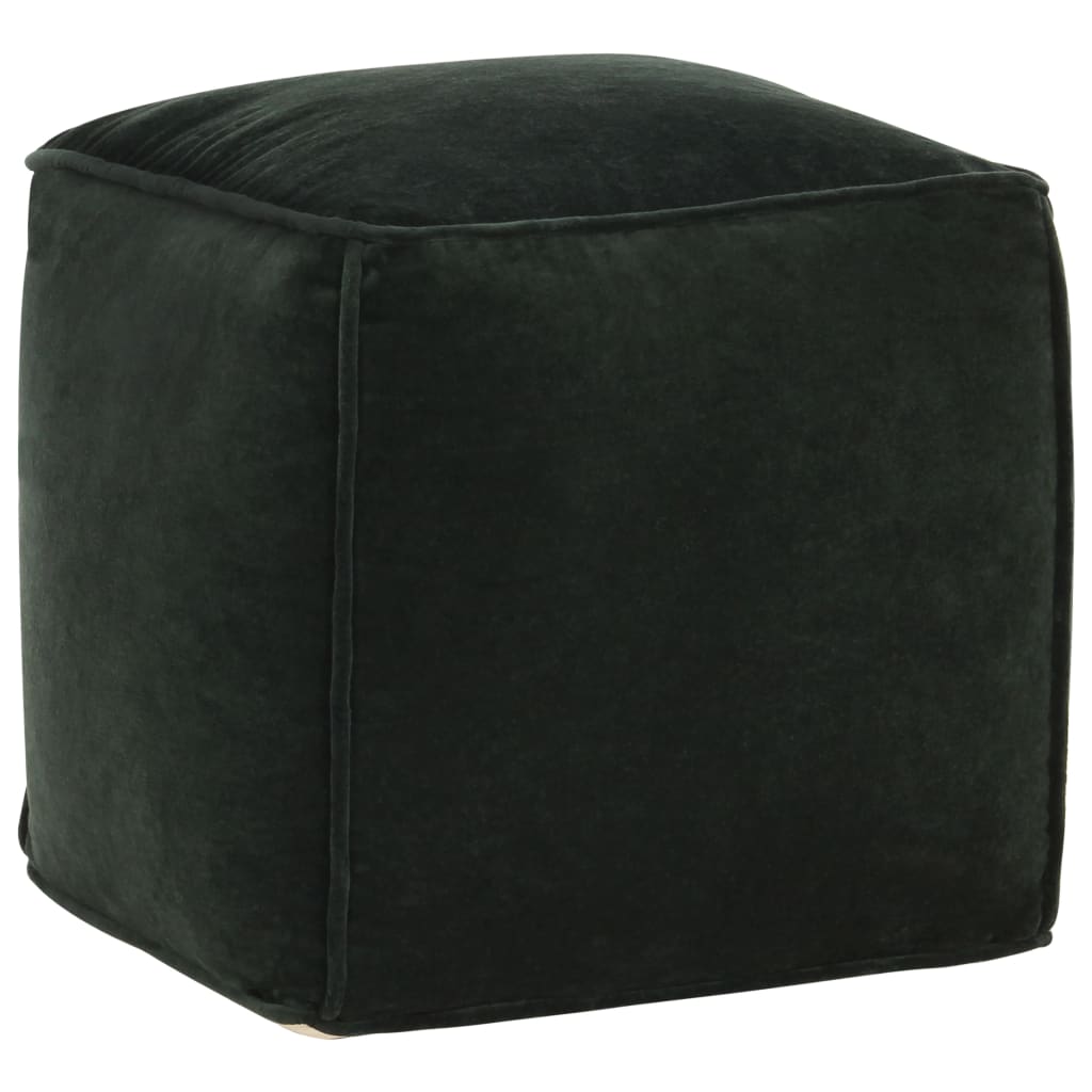 8719883688039_a_en_hd_1 vidaXL Pouffe Cotton Velvet 40x40x40 cm Forest Green - Image 1