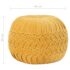 vidaXL Pouffe Cotton Velvet Smock Design 40x30 cm Yellow - Image 4