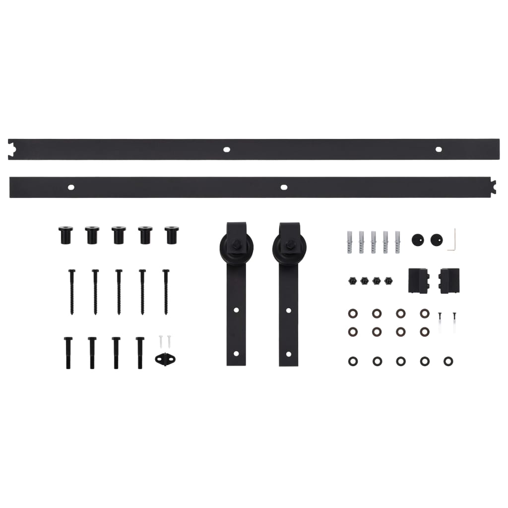8719883691411_g_en_hd_3 vidaXL Sliding Door SKIEN Hardware Kit 200 cm Steel Black - Image 5