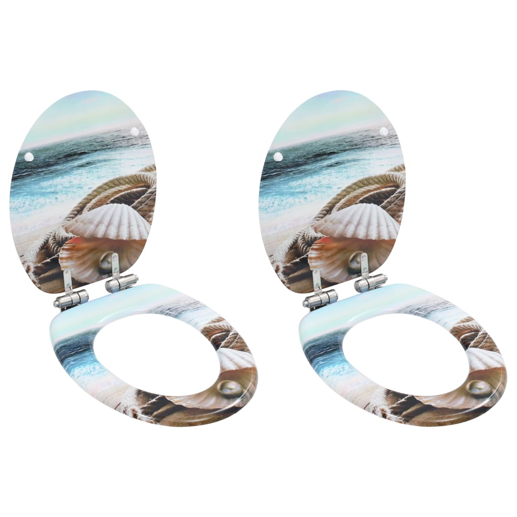 8719883691565_a_en_hd_1 vidaXL WC Toilet Seats 2 pcs with Soft Close Lids MDF Muschel Design - Image 1
