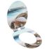 vidaXL WC Toilet Seats 2 pcs with Soft Close Lids MDF Muschel Design - Image 2