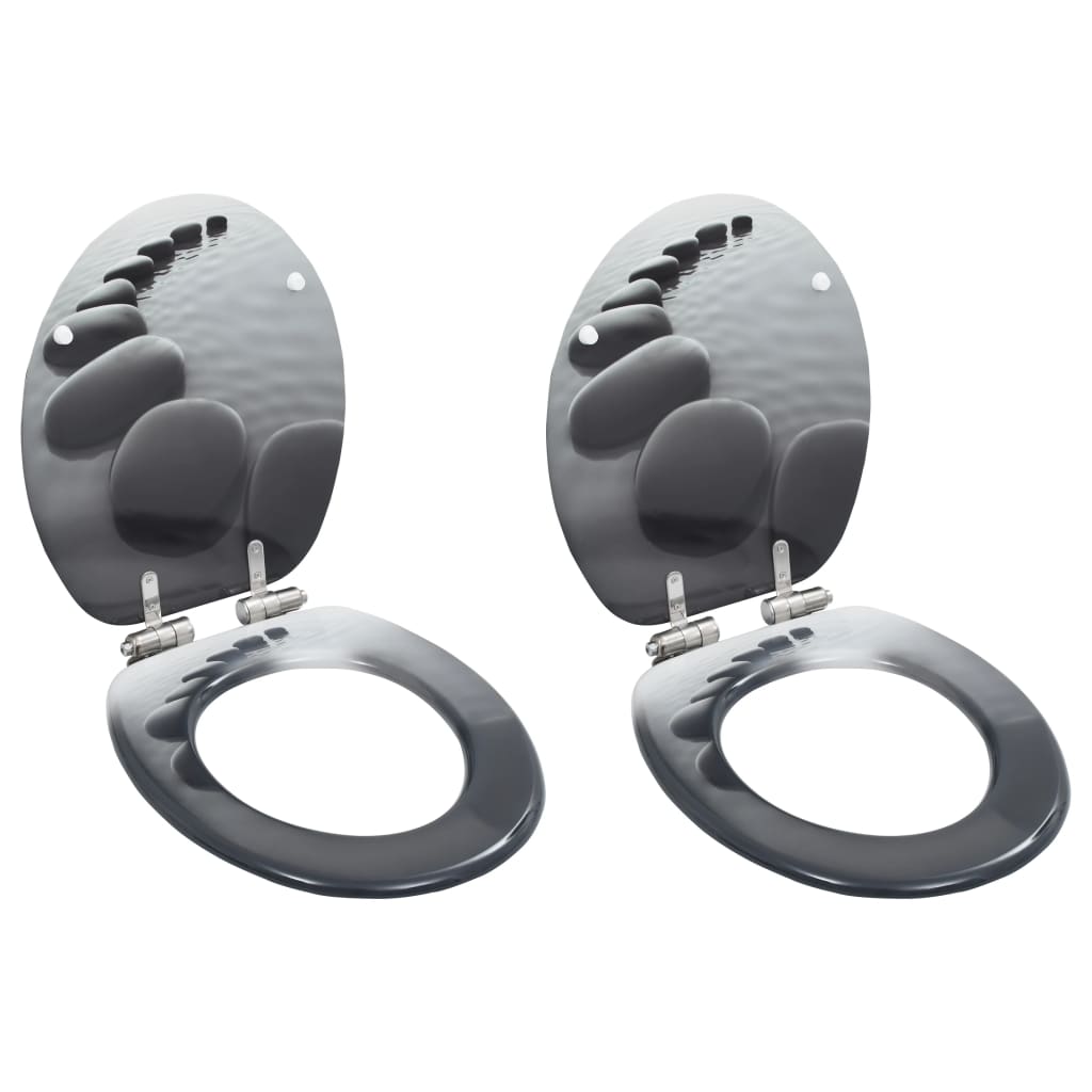 8719883691602_a_en_hd_1 vidaXL WC Toilet Seats 2 pcs with Soft Close Lids MDF Stones Design - Image 1