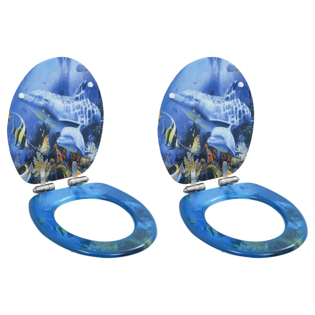 8719883691626_a_en_hd_1 vidaXL WC Toilet Seats 2 pcs with Soft Close Lids MDF Dolphins Design - Image 1