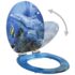 vidaXL WC Toilet Seats 2 pcs with Soft Close Lids MDF Dolphins Design - Image 3