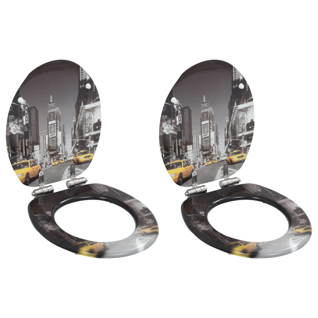 8719883691640_a_en_hd_1 vidaXL WC Toilet Seats 2 pcs with Soft Close Lids MDF New York Design - Image 1