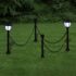 vidaXL Solar Lights 4 pcs with Chain Fence and Poles - Image 2